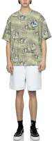 Shop EVISU 白色丹寧短褲 海鷗刺繡設計 2ESHTM3DS131OSCT