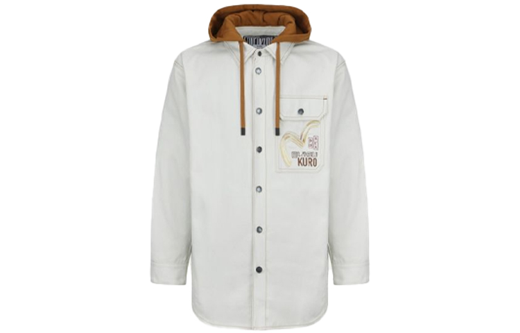 EVISU  White Logo Print Long-Sleeve Hooded Shirt Jacket. 2EAGNM1SJ142LFDQ 圖 2