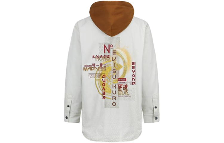 EVISU  White Logo Print Long-Sleeve Hooded Shirt Jacket. 2EAGNM1SJ142LFDQ 圖 3