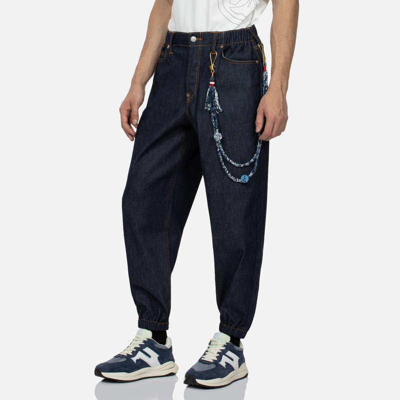 Shop EVISU 海鷗印花寬版牛仔褲及配件 2ESHTM4JO7037RXDP