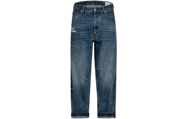 EVISU  Wide-Leg Jeans with Seagull Print & Embroidery in Denim Blue. 2ESHTM4JE8021RXDN 圖 3