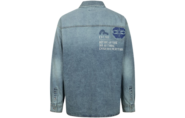 Lookbook EVISU Kemeja Denim Lebar dengan Jahitan Tangan dan Reka Bentuk Multi-Cetakan 2ESHTM4DL8012LFDN