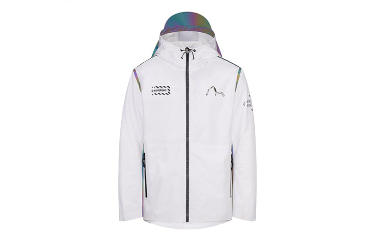 EVISU  Windbreaker Jacket White with Reflective Iridescent Patchwork. 2EAGNM0JK733SL 圖 3