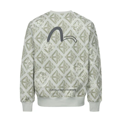 EVISU All-Over Floral Logo Oversized Sweatshirt . 2ESGNM4SW5133LFCT