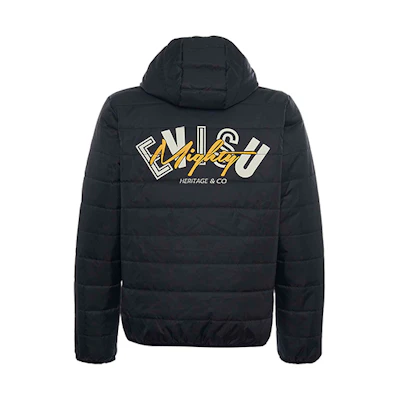 EVISU AW18 Black Hoodie Jacket with Logo Print 1EAOTM8JK713XX