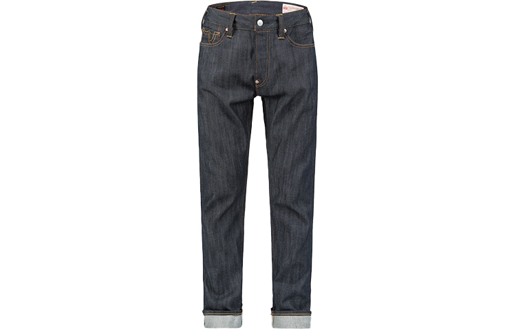 EVISU AW22  Big M Print Denim Jeans in Blue. 2EAHTM2JE91617CS