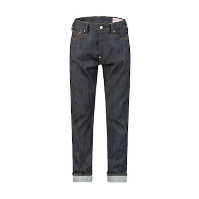 EVISU AW22 Big M Print Denim Jeans in Blue. 2EAHTM2JE91617CS