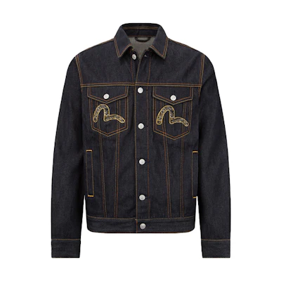 EVISU AW22 Fisherman Denim Jacket in Blue. 2EAHTM2DJ701XXCT