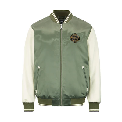 EVISU AW22 Koi Embroidered Quilted Bomber Jacket - Dark Army Green. 2EAHTM2JK765XXPQ
