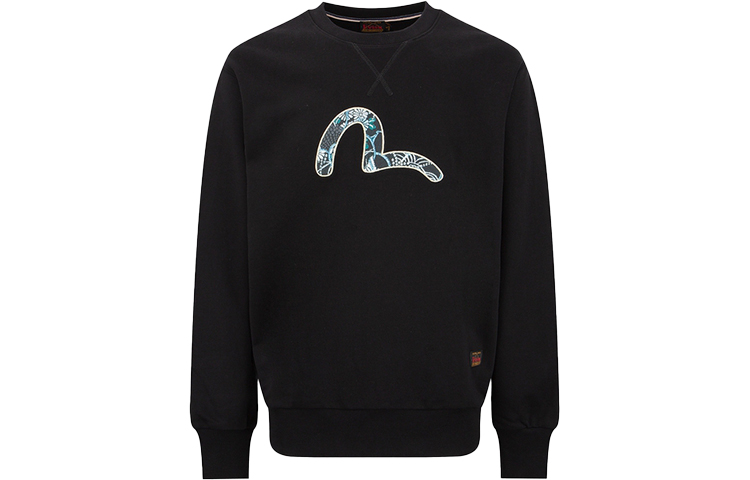 EVISU AW22  Small Seagull Embroidered Pullover Sweatshirt. 2EAHTM2SW322RXCT
