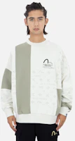 Shop EVISU AW22 All-Over Print Contrast Pullover Sweatshirt 2EAGNM2SW455LFFL