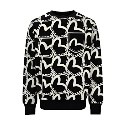 EVISU AW22 All-Over Seagull Print Pullover Sweatshirt for Men 2EAHTM2SW308RXCT