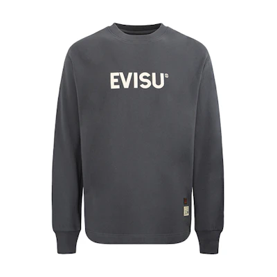 EVISU AW22 Big M & Buddha Head Print Sweatshirt Unisex 2EAADM2SW343LFCT