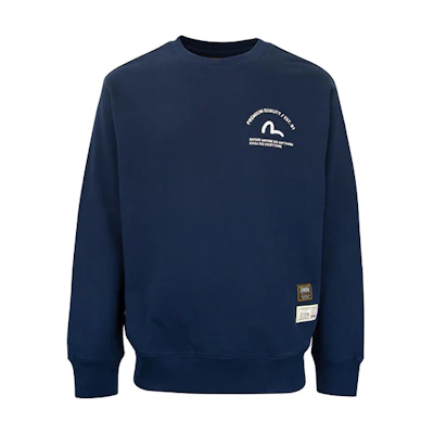 EVISU AW22 Buddha Head Printed Pullover Crewneck Sweatshirt 2EAHTM2SW318RXCT