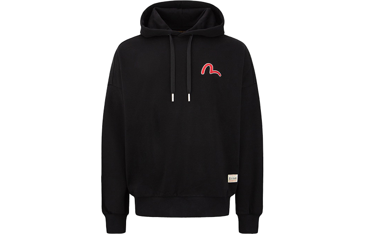 EVISU AW22 Lucky Cat Hide-and-Seek Graphic Hoodie Black () 2EAHTM2SW319LFCT
