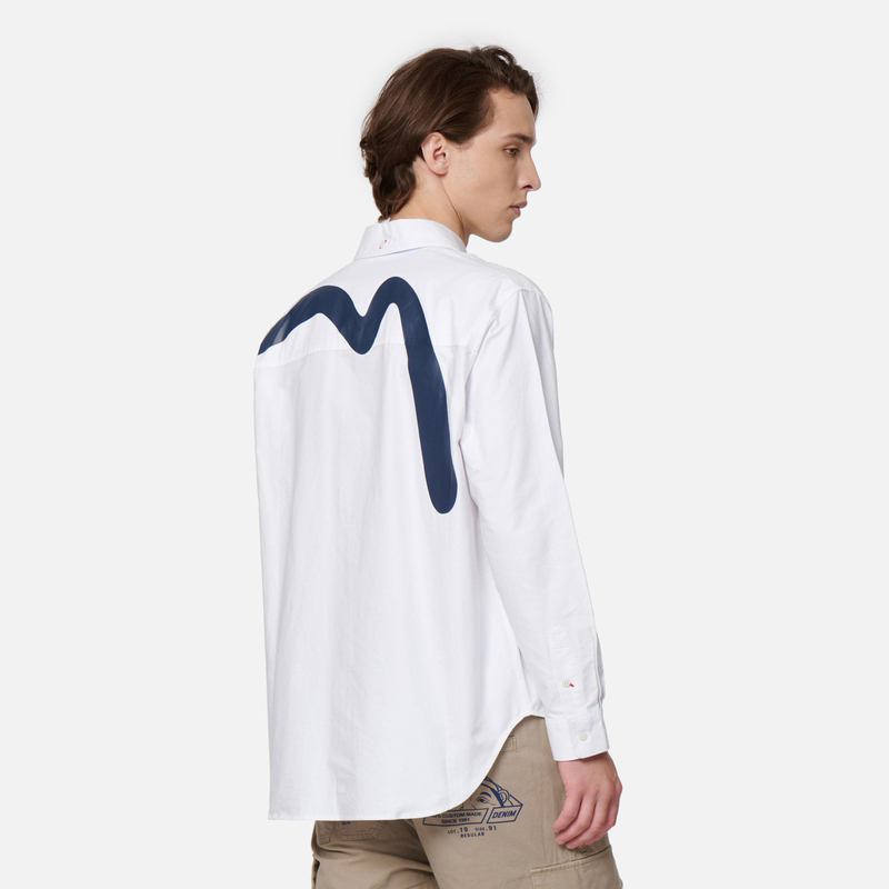 Purchase EVISU AW22 Baju Lengan Panjang Reversible Logo M Besar Putih 2EAHTM2SL156RXCT