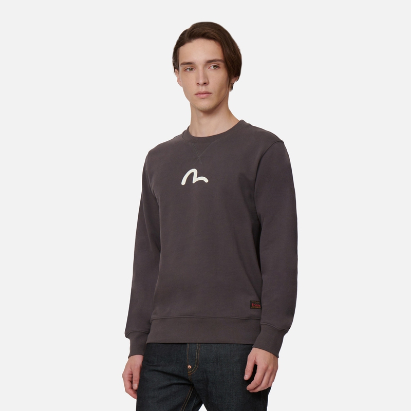 Shop EVISU AW22 海鸥印花经典纯色男女卫衣. 0ELBSM0SW331XXCT