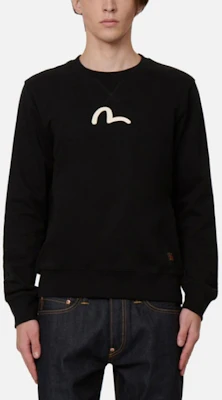 EVISU AW22 小海鷗印花黑色套頭衛衣 男女通用 0ELBSM0SW322XXCT Shop EVISU AW22 小海鷗印花黑色套頭衛衣 男女通用 0ELBSM0SW322XXCT