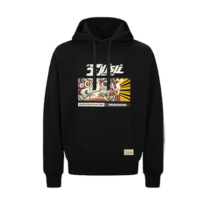 EVISU AW22 Smoking Daruma Print Pullover Sweatshirt Black () 2EAADM2SW308LFCT