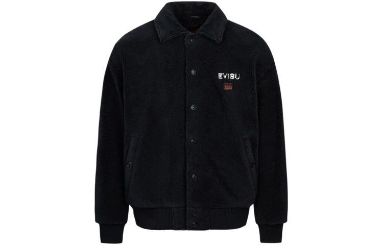 Lookbook EVISU AW23 Chaqueta Negra Oversized con Parche Grande M Patchwork 2EAHTM3JK7013LFSH