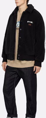 EVISU AW23 Chaqueta Negra Oversized con Parche Grande M Patchwork 2EAHTM3JK7013LFSH Sizing EVISU AW23 Chaqueta Negra Oversized con Parche Grande M Patchwork 2EAHTM3JK7013LFSH