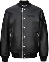 EVISU AW23 Black Embossed Leather Wide-Fit Bomber Jacket. 2EAHTM3LJ1022RXLQ EVISU AW23 Black Embossed Leather Wide-Fit Bomber Jacket. 2EAHTM3LJ1022RXLQ