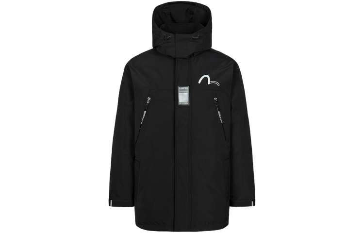EVISU AW23  Black Hooded Down Jacket with Logo Print Regular Fit 2EAGNM3NJ5005XXPL 圖 3