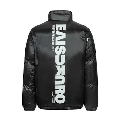 EVISU AW23 Black Reversible Down Jacket with Logo Design 2EAGNM3NJ5259XXPX