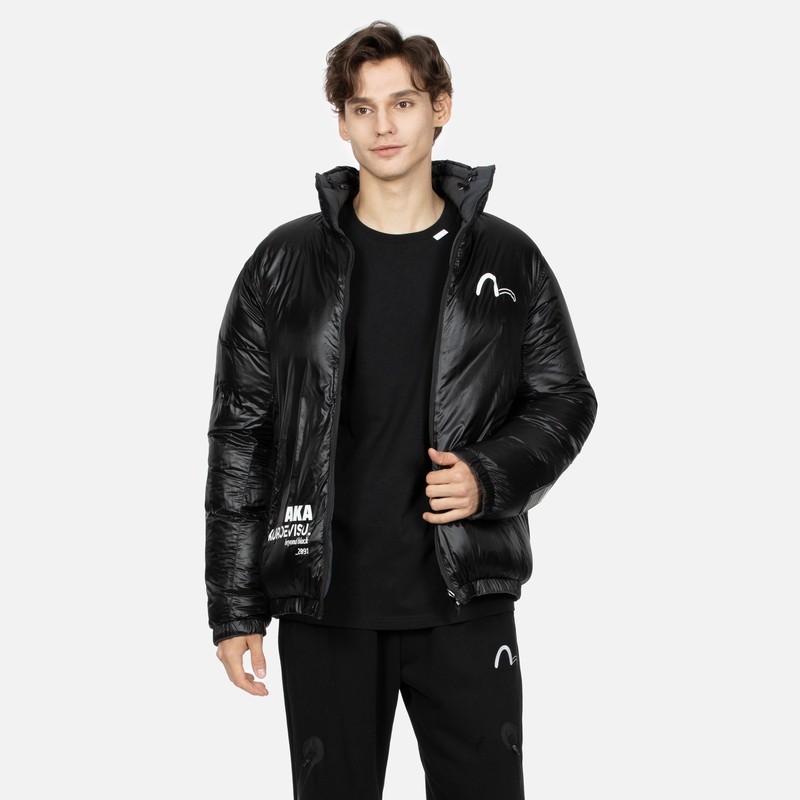 EVISU AW23  Black Reversible Down Jacket with Logo Design 2EAGNM3NJ5259XXPX 圖 7