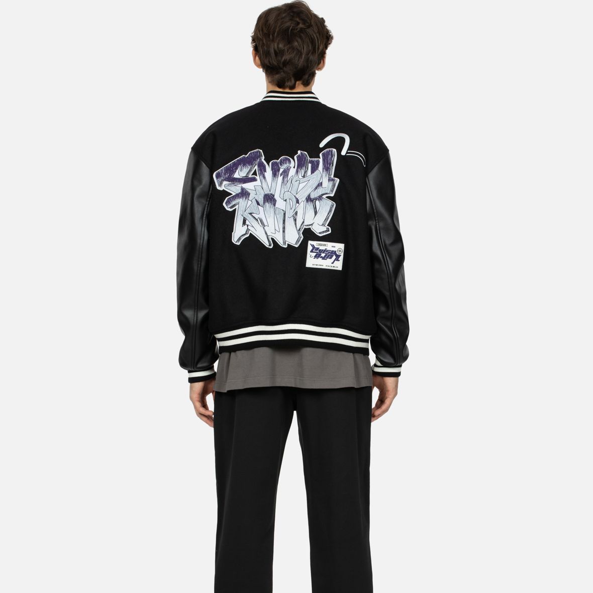 EVISU AW23  Black Seagull Embroidery Baseball Jacket 2EAGNM3JK5209OSWQ 圖 6