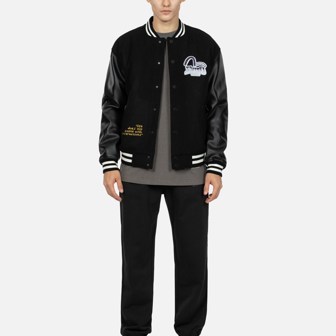 EVISU AW23  Black Seagull Embroidery Baseball Jacket 2EAGNM3JK5209OSWQ 圖 7