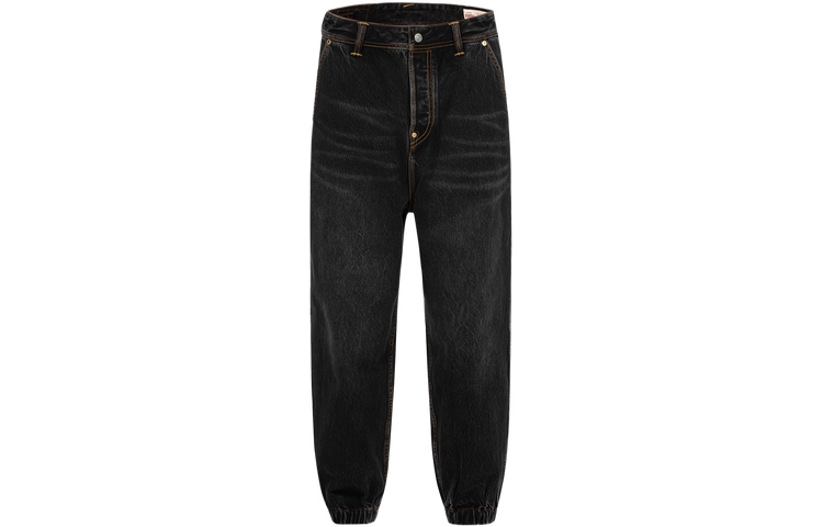 EVISU AW23  Black Wide-Leg Jeans with Seagull Embroidery and Fair Isle Pattern 2EAHTM3JO1069WLDN 圖 3