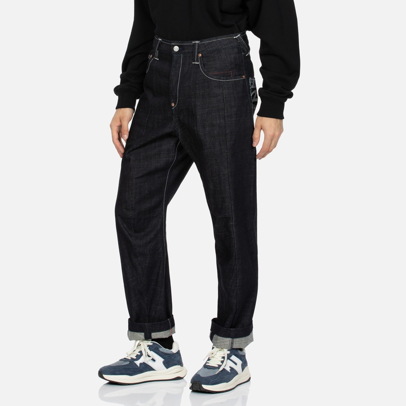 EVISU AW23  Blue Denim Jeans with Seagull & Kamon Pocket Patchwork Design 2EAHTM3JE70523DCS 圖 5