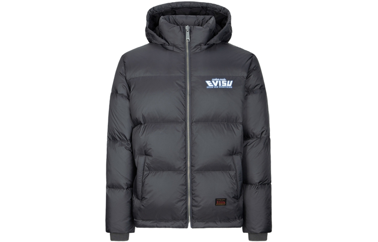 Lookbook EVISU 秋冬23佛像印花灰色连帽羽绒外套. 2EAEPM3NJ1182XXNY