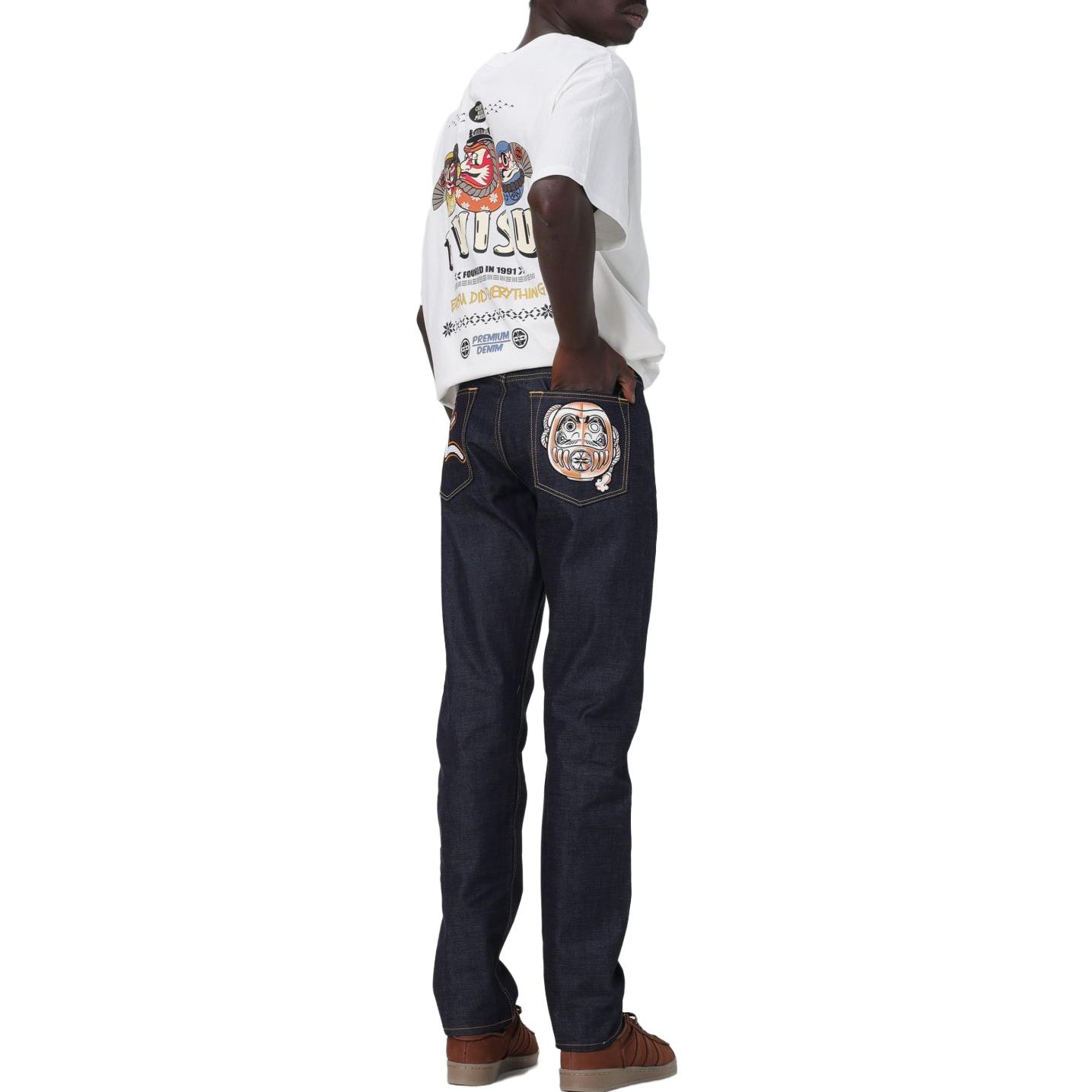 Details for EVISU 秋冬23 达摩贴标修身牛仔裤 深蓝色 2EAHTM3JE105217CT