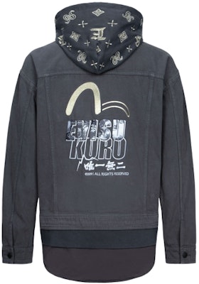 EVISU 秋冬23 深灰海鸥刺绣叠穿连帽夹克衫. 2EAGNM3JK5113LFCT Buy EVISU 秋冬23 深灰海鸥刺绣叠穿连帽夹克衫. 2EAGNM3JK5113LFCT