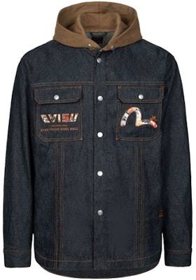 EVISU 秋冬款牛仔藍連帽衫搭配花卉刺繡設計LOGO 2EAHTM3SJ7020RXCL Lookbook EVISU 秋冬款牛仔藍連帽衫搭配花卉刺繡設計LOGO 2EAHTM3SJ7020RXCL