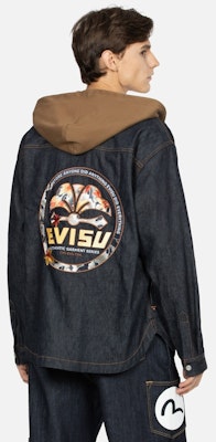 EVISU 秋冬款牛仔藍連帽衫搭配花卉刺繡設計LOGO 2EAHTM3SJ7020RXCL Shop EVISU 秋冬款牛仔藍連帽衫搭配花卉刺繡設計LOGO 2EAHTM3SJ7020RXCL