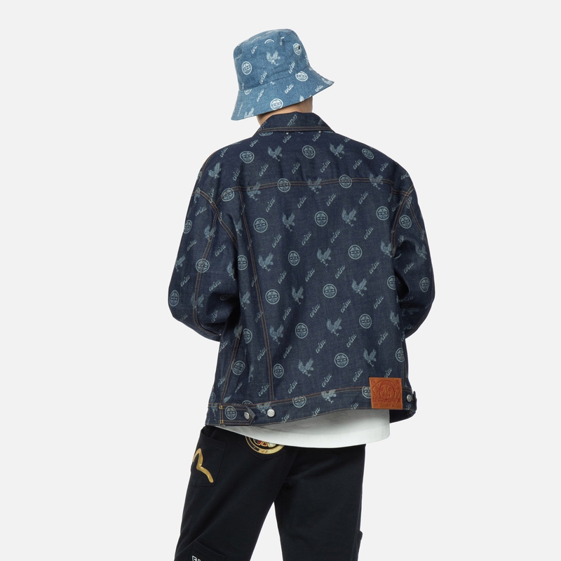 Purchase EVISU AW23 鷹與家徽染印花藍色牛仔外套 2EAHTM3DJ1902LFCT