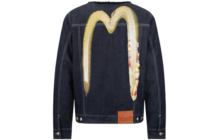 Lookbook EVISU 秋冬23标志性M刺绣蓝色牛仔夹克 2EAHTM3DJ1930RXCT