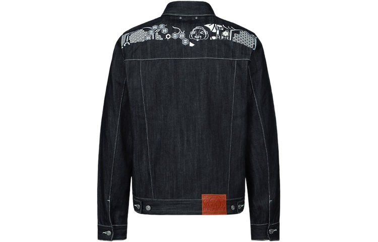 EVISU AW23  Denim Jacket with Seagull, Buddha Head, & Floral Pattern Blue 2EAHTM3DJ1901RXCS 圖 3