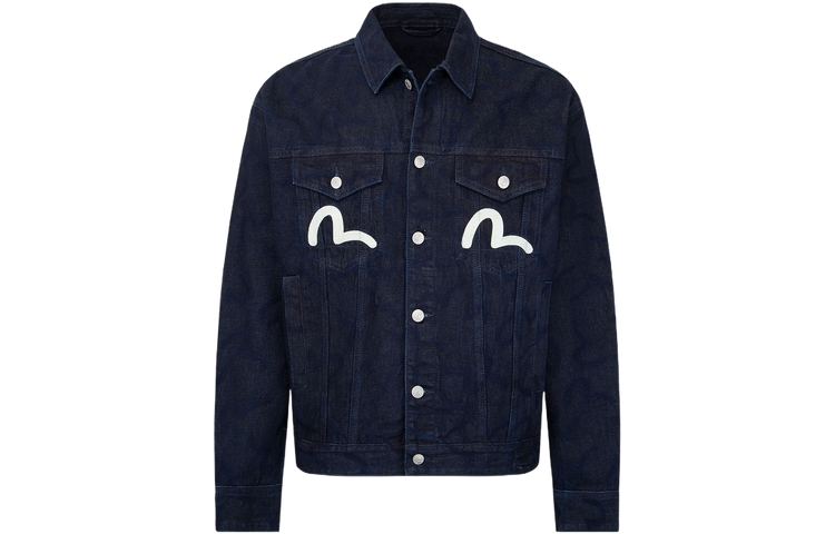 EVISU AW23  Denim Jacket with Seagull Print in Blue Denim 2EAHTM3DJ2912LFCT 圖 2