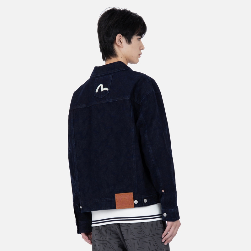 EVISU AW23  Denim Jacket with Seagull Print in Blue Denim 2EAHTM3DJ2912LFCT 圖 5