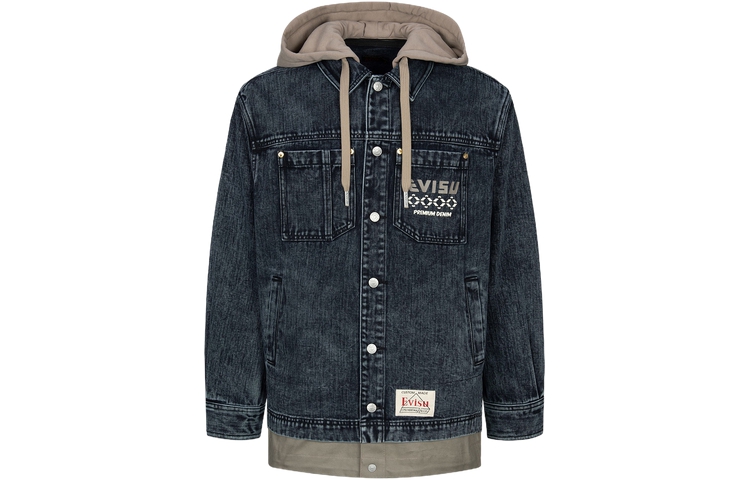 EVISU AW23  Detachable Hooded Oversized Denim Jacket Black 2EAHTM3SJ1025LFDN 圖 3