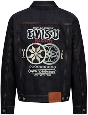 EVISU AW23 Double Floral Embroidery Denim Jacket in Blue. 2EAHTM3DJ1005XXCT Order EVISU AW23 Double Floral Embroidery Denim Jacket in Blue. 2EAHTM3DJ1005XXCT
