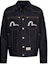 Lookbook EVISU AW23 Double Floral Embroidery Denim Jacket in Blue. 2EAHTM3DJ1005XXCT