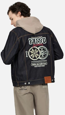 EVISU AW23 Double Floral Embroidery Denim Jacket in Blue. 2EAHTM3DJ1005XXCT Shop EVISU AW23 Double Floral Embroidery Denim Jacket in Blue. 2EAHTM3DJ1005XXCT