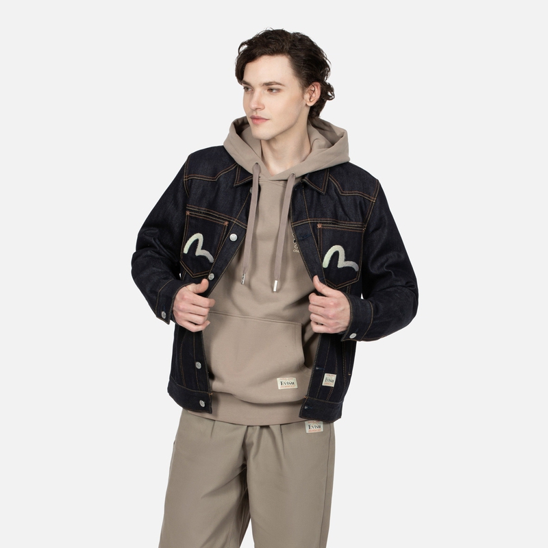 EVISU AW23  Double Floral Embroidery Denim Jacket in Blue. 2EAHTM3DJ1005XXCT 圖 5