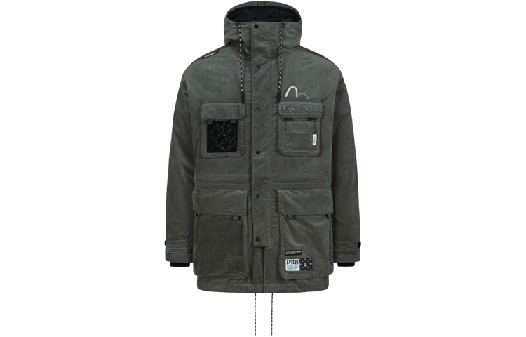 EVISU AW23  Embroidered Logo Quilted Camping Jacket Gray 2EAGNM3JK5107RXCQ 圖 3
