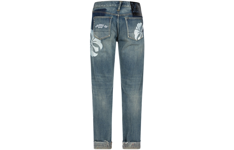 Lookbook EVISU AW23 花卉口袋生邊藍色牛仔褲 2EAHTM3JE802417CS